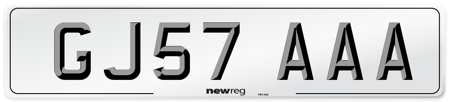 GJ57 AAA Number Plate from New Reg